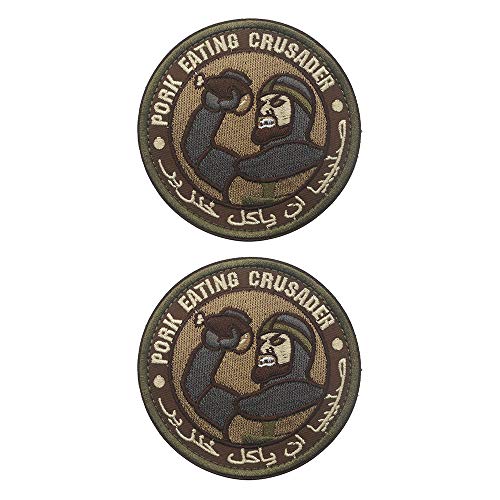 Pork Eating Crusader Funny Hook & Loop Morale 3D Embroidery Patch 3.15" Size von ODSS