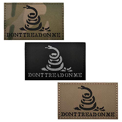 Reflektierende IR-Aufkleber, Don't Tread On Me Snake Patch – Milltary taktische bestickte Morale Badages Applikationen – Verschluss Klettverschluss (mehrfarbig) von ODSS