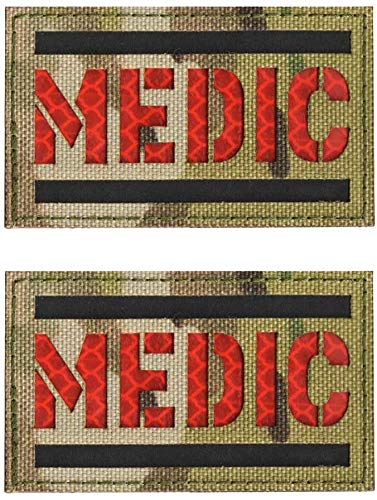 Reflektierende Medic Patches, EMT EMS Sanitäter, medizinischer Stern des Lebens, bestickter Stoffflicken mit Hakenschlaufe auf der Rückseite, für Kleidung, 8,9 x 5,9 cm, 2 Stück von ODSS