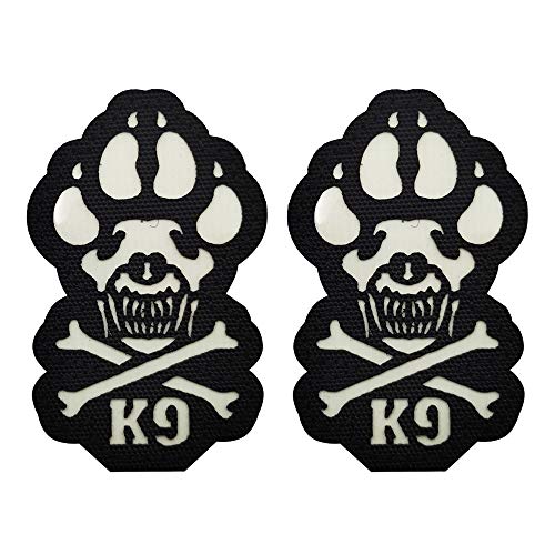 Reflektierender K9 Crossbones Killer Attack Police Dog Patch IR bestickt Army Swat Military Tactical Moral Badge Emblem Bestickte Patches für Haustiergeschirr Weste von ODSS