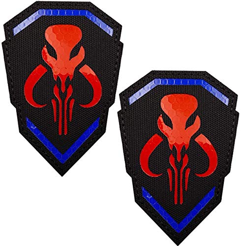 Reflektierender Mythosaurier-Aufnäher – IR Infrarot Mandalorian Tactical Military Moral Emblem Patches mit Klettverschluss Rückseite 9,5 x 6,5 cm von ODSS