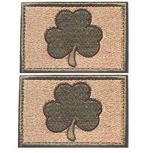 Saint Patrick's Day Kleeblatt Taktische Morale Stickerei Haken und Schleife Patch 7,5 cm x 5 cm Subdued Irish Tactical Patches für Kleidung Jeans Jacken Rucksäcke (Coyote Tan) von ODSS