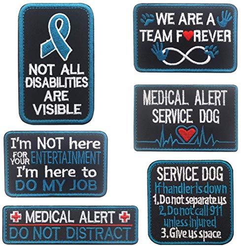 Service Dog Patch Not All Disabilities are Visible, Do My Job Not for Your Entertainment, Medical Alert, If Handler is Down, We are A Team Forever, Do Not Dract Embroidered Patches von ODSS