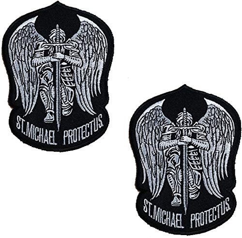 St. Saint Michael Protect Us Bestickte Moral Patch Tactical Military Army Operator Patches mit Klettverschlüssen auf der Rückseite 3,54 x 4,72 Zoll von ODSS