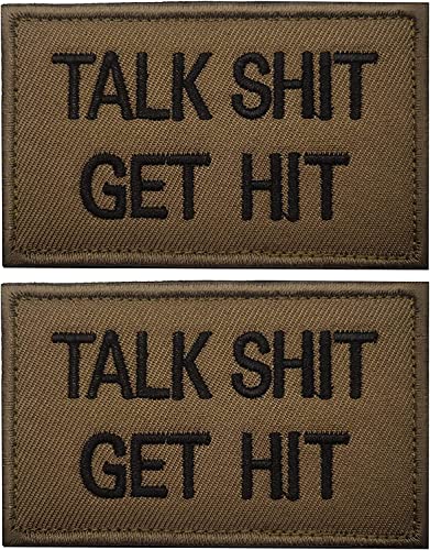 Talk Shit Get Hit Cute Patch Embroidered Fabric Applique Funny Patches Tactical Military Moral Combat Armband Badges von ODSS