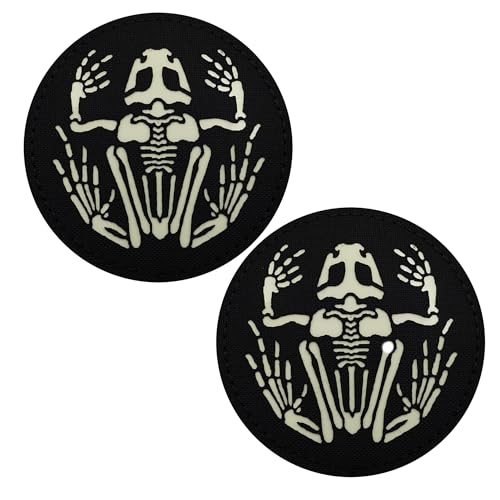 US Navy Seals Knochen Frosch Schädel Glow in Dark Patches Applikationen Leuchtender Frogman Tactical Military Moral Emblem Armband Abzeichen Dekorativer lasergeschnittener Patch mit Klettverschluss von ODSS