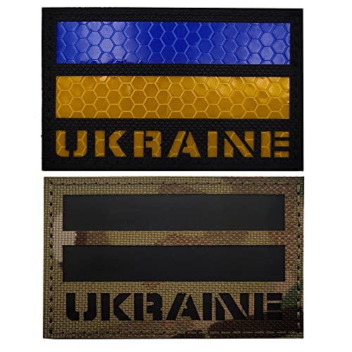 Ukraine-Flagge, IR-Infrarot-reflektierender Aufnäher, Applikationen, ukrainisch, DIY, taktisches Militär, Moral-Emblem, Armband, Abzeichen, dekorative Aufnäher (Farbe beide) von ODSS