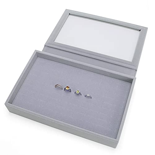 ODUHBFE Graue Schmuckschatulle Velet, modisch, tragbar, kompatibel mit Schmuck, Ring, hängender Display, Organizer, Box, Tabletthalter, Ohrring-Aufbewahrung, Schmuckschatulle von ODUHBFE