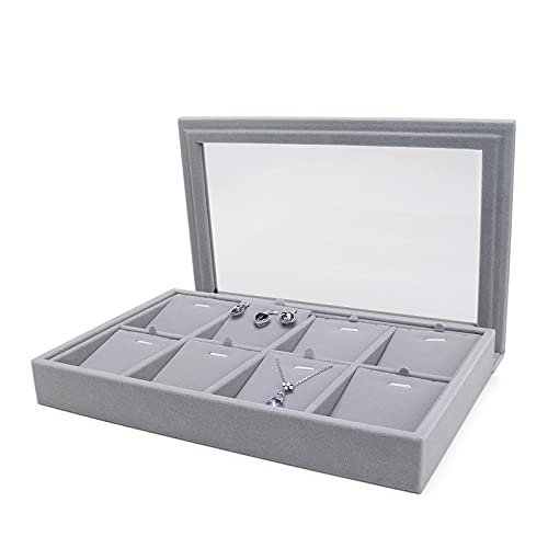 ODUHBFE Graue Schmuckschatulle Velet, modisch, tragbar, kompatibel mit Schmuck, Ring, hängender Display, Organizer, Box, Tabletthalter, Ohrring-Aufbewahrung, Schmuckschatulle von ODUHBFE