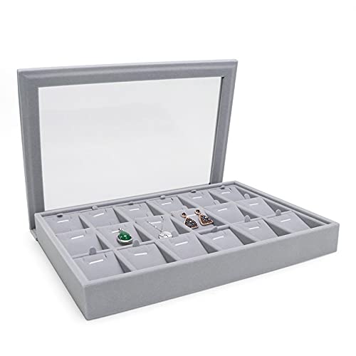 ODUHBFE Graue Schmuckschatulle Velet, modisch, tragbar, kompatibel mit Schmuck, Ring, hängender Display, Organizer, Box, Tabletthalter, Ohrring-Aufbewahrung, Schmuckschatulle von ODUHBFE