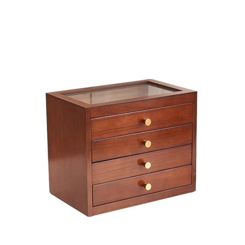 ODUHBFE Ringbox Massivholz Mehrschichtige Schmuckschatulle Schubladen-Organizer Aufbewahrungsbox Displayboxen Schmuck-Organizer Schmuck-Organizer Ringboxen für Schmuck von ODUHBFE