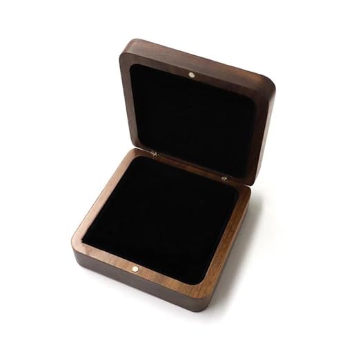 ODUHBFE Ringbox Massivholz Schwarz Walnuss Schmuckverpackung Armbandbox Schmuckbox Geschenkbox Anhängerbox Halskettenbox Ringboxen für Schmuck von ODUHBFE