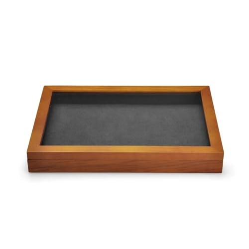 ODUHBFE Ringbox Schmuckschatulle Organizer Holz Große Schmuckschatulle Boxen mit durchsichtigem Deckel Holz Stapelbare Aufbewahrungsbox Massivholz Schmuck Ringboxen für Schmuck von ODUHBFE