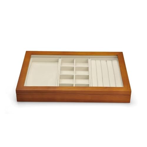 ODUHBFE Ringbox aus Holz, Schmuckaufbewahrungsbox, Schmuckaufbewahrungsbox, Schmuck-Halsketten-Anhänger-Ring-Displaybox, Ringboxen für Schmuck von ODUHBFE