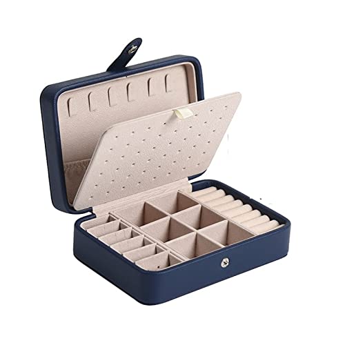 ODUHBFE Schmuck-Organizer-Box, Reise-Schmuckschatulle, Organizer, Vitrine, tragbar, Leder, Halter für Halsketten, Ohrringe, Ringe, Sarg, Geschenk-Schmuck-Aufbewahrungsbox von ODUHBFE