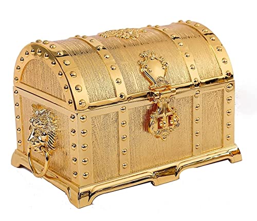 ODUHBFE Schmuckkästchen Schmuckschatulle Metall Schmuckschatulle Vintage Schatzkiste Schmuck Schmuckschatulle Organizer Ring Ohrringe Box Truhe Aufbewahrungsbox für Hochzeit von ODUHBFE