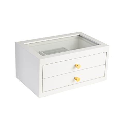 ODUHBFE Schmuckschatulle, Organizer, Holz, Schmuckaufbewahrungsbox, Damen, Retro-Schmuckschatulle, Aufbewahrungsbox, Ohrstecker-Schmuckschatulle, Schmuck-Organizer, klein von ODUHBFE