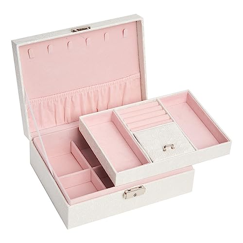 ODUHBFE Schmuckschatulle, Organizer, Schmuckschatulle im europäischen Stil, mit Schloss, Hochzeitsohrringe, Handschmuck, Aufbewahrungsbox, Schmuck-Organizer, klein von ODUHBFE