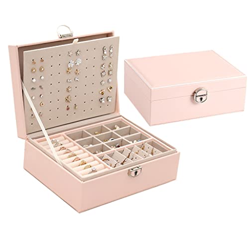 ODUHBFE Schmuckschatulle, Schmuckschatulle, Etui, klein, Reise-Schmuck-Organizer, Box aus PU-Leder, Schmuckaufbewahrung für Ringe, Schmuckschatullen, Geschenk für Frauen und Mäd von ODUHBFE