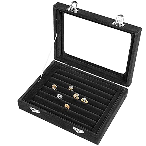 ODUHBFE Schmuckschatulle, kompatibel mit Ringen, Ohrsteckern, Schmuckaufbewahrungsbox, Organizer mit Deckel, Schmuckschatulle von ODUHBFE