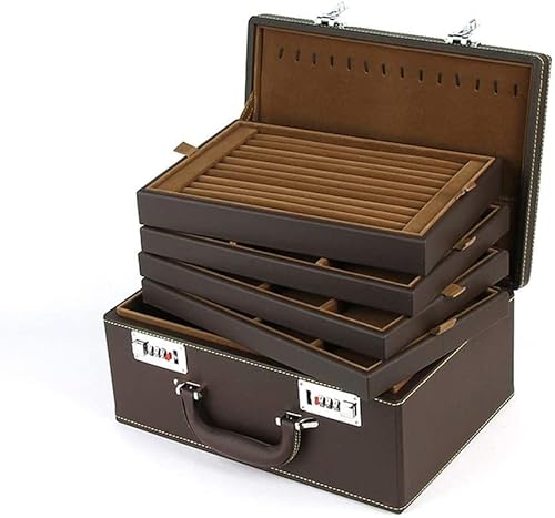 ODUHBFE Schmuckschatulle Schmuckschatulle mit Zahlenschlossring Schmuckaufbewahrungsbox Display-Organizer-Box Multifunktionaler und tragbarer Schmuckhalter von ODUHBFE