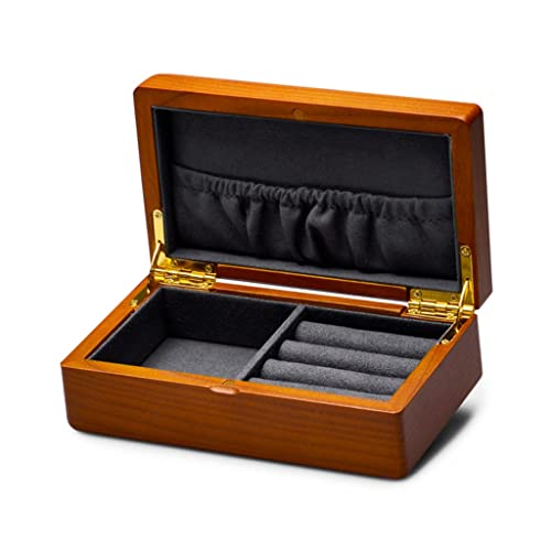 ODUHBFE Schmuckschatulle aus massivem Holz für Ringe, Ohrringe, Armbänder, Anhänger, Halsketten, Uhrenbox, Schmuck-Organizer von ODUHBFE