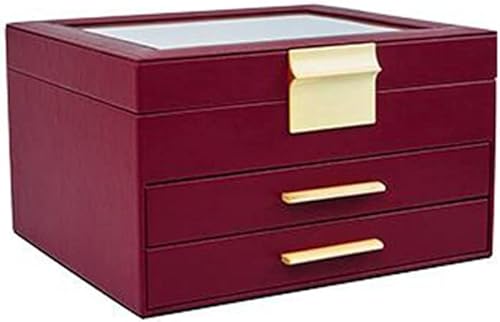 ODUHBFE Schmuckschatulle mit Schublade, große Kapazität, Aufbewahrungsbox für Ringe, Halsketten, Ohrringe, Handschmuckschatulle, Schmuck-Organizer-Box von ODUHBFE