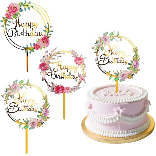 OEEYYT 3 Stück Happy Birthday Tortendeko Acryl Happy Birthday Cake Topper Kuchen Deko Geburtstag von OEEYYT