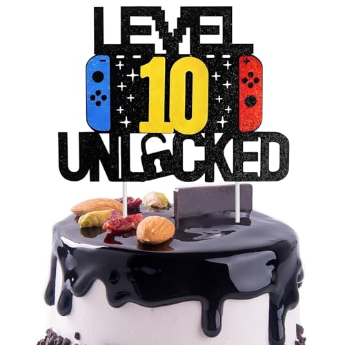 OEEYYT Tortendeko Geburtstag 10 Geburtstag Junge Gaming Deko Cake Topper Geburtstag Happy Birthday Cupcake Topper Deko 10 Geburtstag Junge(10) von OEEYYT