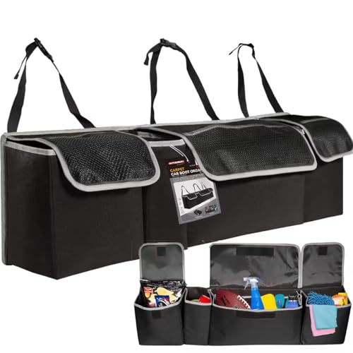 OEMASSIVE Car Design Kofferraumtasche Organizer Autotasch Robuster Schwarz Nadelfilz, für Jedes Fahrzeug Passend(90x25x12 CM) von OEMASSIVE