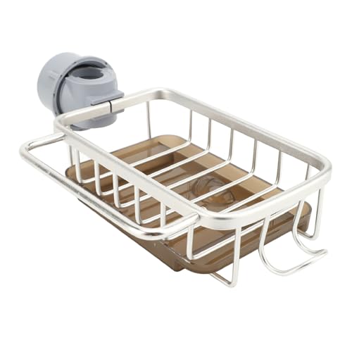 OFFAXE Kitchen Sink Organizer, Faucet Organizer, Household Drain Basket, Multifunctional Storage Shelf, Hanging Faucet Drain Rack (Silver) von OFFAXE