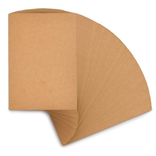 OFFCUP Kraftpapier Karten, 108 Stück A6 Blanko Postkarten, 14,8 x 10,5 cm Karteikarten Blanko Mitteilungskarte Kraftkarton Bastelkarton zum Selbstgestalten, Graffiti, Beschriften Oder Bedrucken von OFFCUP