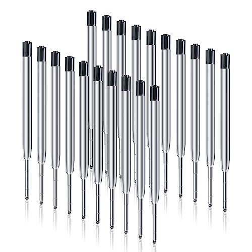 OFFCUP Kugelschreiberminen Schwarz, 20pcs Großraumminen Metall Ersatzminen Schwarz Kugelschreiber Minen Parker Kugelschreiber Ersatzminen für das G2-Format, Ballpoint Pen Refills 1,0mm Strichstärke von OFFCUP