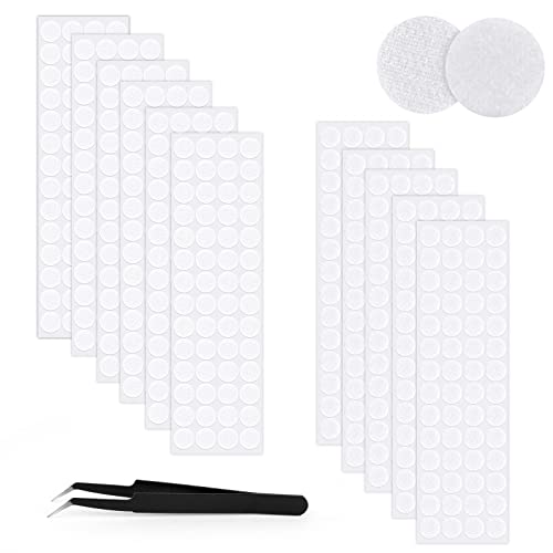 OFFCUP Klettpunkte Selbstklebend 20mm, 280 Paar Klett Klebepunkte Self Adhesive Klebend Klettverschluss Selbstklebend Klett Klebe Punkte für Handwerk auf Papier, Kunststoff, Glas, Leder (Weiß) von OFFCUP