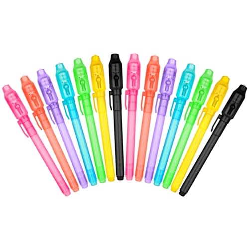 OFFCUP UV Stift, 14 Stück Zauberstift Kinder, Unsichtbarer Stift mit UV Lampe, Spy Pen Kinder Geheimstift zum Schreiben Geheimer Nachrichten Unsichtbar Schreiben Kindergeburtstag Gastgeschenke von OFFCUP