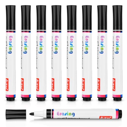 OFFCUP Whiteboard Marker, 8 Stücke Whiteboard Stifte, Trocken Abwischbare Marker Schwarz Folienstift Abwischbar für Whiteboard, Glas, Fenster, Flipchart, Magnettafel, Memoboard von OFFCUP