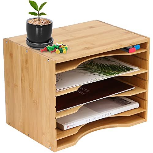 OFFICE EAGLE Dokumentenablage Holz (33,6x24,2x26 cm) A4 Papierablage - verstellbare Briefablage aus 100% Bambus - Ablage Schreibtisch Organizer Büro von OFFICE EAGLE