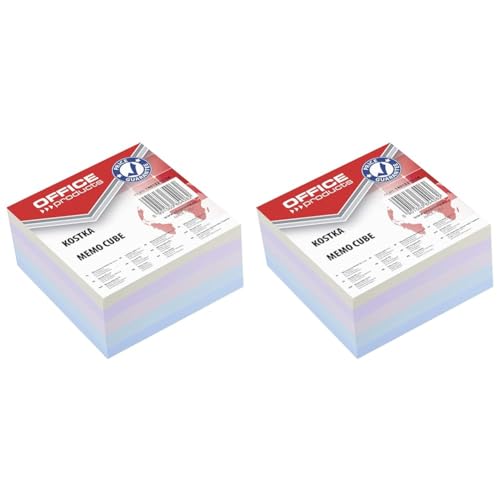 Zettelklotz geleimt sortiert, 85 x 40 x 85 mm (Packung mit 2) von OFFICE_PRODUCTS