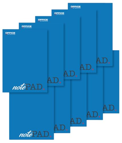 OFFICER PRODUCTS Notizblock A5 Kariert / 10er Packung - 10 Stück / 100 Blatt / 200 Seiten/Briefblock Notiz-Block Papierblock/für Schule und Büro/Oben Geklebt von OFFICER PRODUCTS