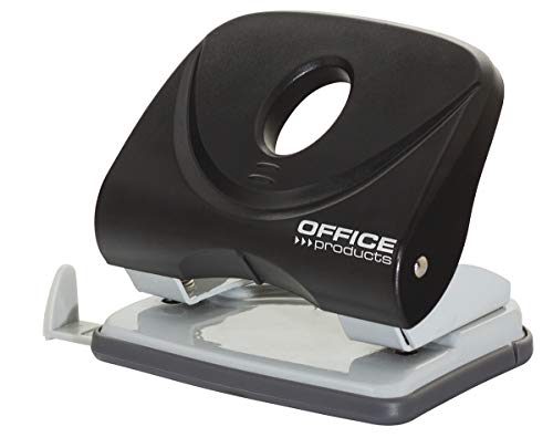 OFFICE PRODUCTS 18051611-05 Locher/bis 30 Blätter/Mechanismus und Gehäuse aus Metall/Kunststoffarm (ABS)/ Farbe: schwarz/Rutschfeste Kunstsoffkappe für den Boden von OFFICER PRODUCTS