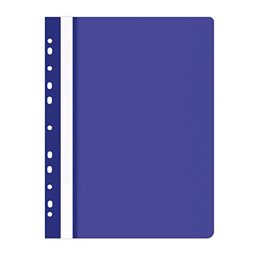 OFFICE PRODUCTS 21104121-01 Plastik Schnellhefter Gelocht, A4 Blau, Sichthefter Kunststoff aus PP-Folie 100/170 μm, mit transparentem Deckel, für Büro und Schule, Fassungsvermögen ca. 250 Blatt von OFFICER PRODUCTS