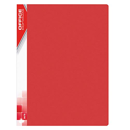 OFFICE PRODUCTS 21121011-04 Sichtmappe PP, A4, 520µ, 10 Prospekthüllen, rot von OFFICER PRODUCTS