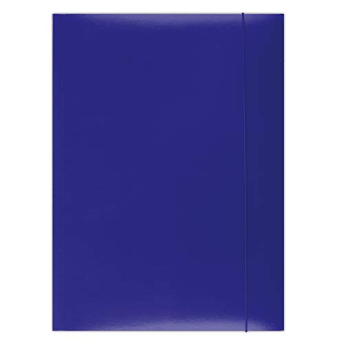 OFFICE PRODUCTS 21191131-01 Mappe mit Gummiband Karton, A4, Grammatur 300 g/m², 3 Klappen, blau von OFFICER PRODUCTS