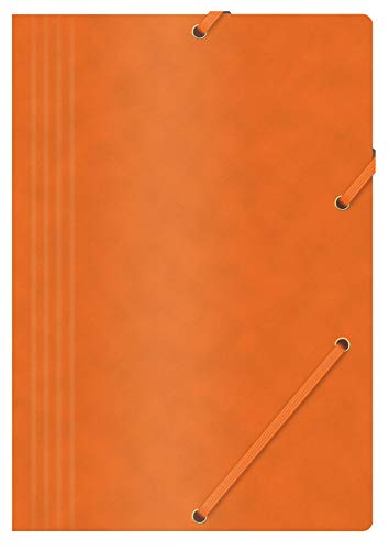 OFFICE PRODUCTS Mappe mit Gummiband Presspan/Karton A4 390 GSM, orange, A4 von OFFICER PRODUCTS