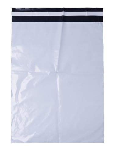 OFFICE PRODUCTS Versandtaschen Plastik Warensendung / 100 Stück/aus LDPE-Folie/Versandtaschen Blickdich / 43 x 60 x 4 cm/Farbe: Weiße von OFFICER PRODUCTS