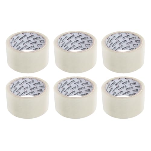 OFFICER PRODUCTS 15025011-90 Verpackungsklebeband Farbe: Transparent/ 6 Rollen/Breite 48mm x Länge 46m/ Farbiges PP-Packband mit Acrylkleber/Verpackungsband Klebeband Paketklebeband von OFFICER PRODUCTS