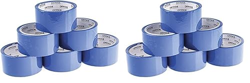 OFFICER PRODUCTS PRODUCTS 15025031-01 Verpackungsklebeband Farbe: Blau/ 6 Rollen/Breite 48mm x Länge 46m/ Farbiges PP-Packband mit Acrylkleber/Verpackungsband Klebeband Paketklebeband/ (Packung mit 2) von OFFICER PRODUCTS