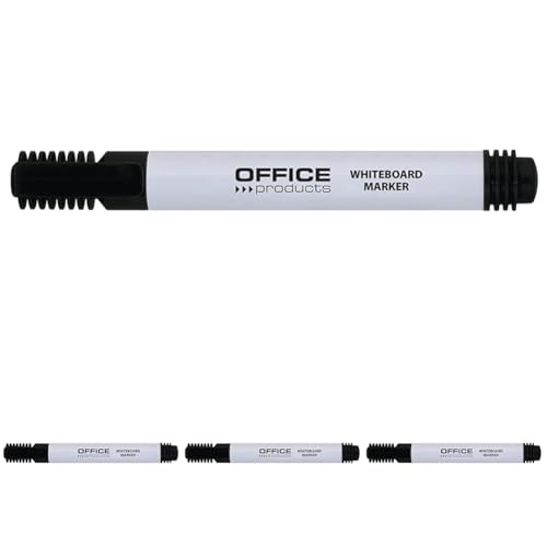 OFFICER PRODUCTS Whiteboard-Marker Boardmarker Basic/Rundspitze 1-3 mm Strichbreite/Schwarz/Trocken Abwischbar/Nicht Toxische Tinte auf Alkoholbasis ohne Xsylen und Toluol - 1 Stück von OFFICER PRODUCTS