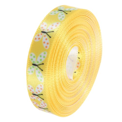 OFFIGAM 1 Rolle Ostern-Geschenkband Rot gefälscht Schleife easter zu ostern Geschenkverpackung Band Gelb Geschenkband präsentieren Band für die Osterdekoration Polyester Yellow von OFFIGAM