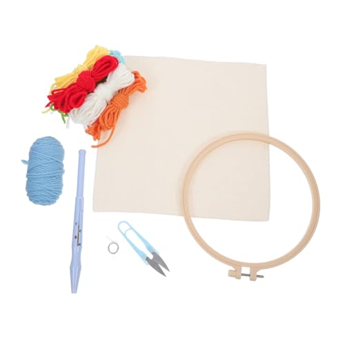 OFFIGAM 1 Satz Stickformfaden Stickerei-Kits Nähset Mini Stickrahmen Stoff Handarbeitsset für Punch Embroidery Set für Bastelwerkzeug für Stanzstickset für Anfänger von OFFIGAM